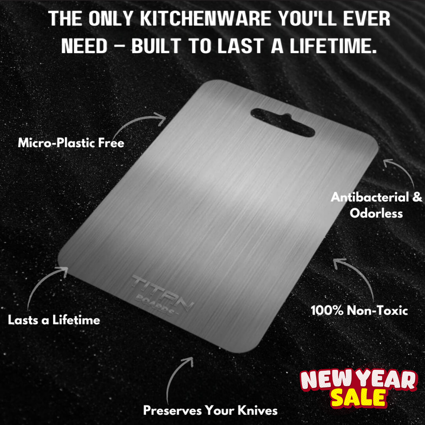 TitanBoards™ - 100% Pure Titanium Cutting Board